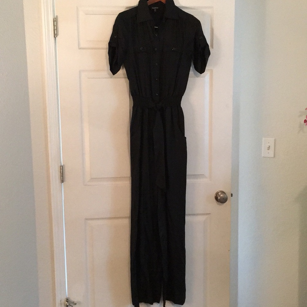 Bebe one piece silk jumpsuit.